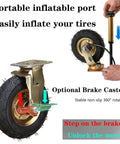 Heavy Duty Industrial Casters Pack Of 4 Lockable Swivel Wheels Double Ball Bearings Low Noise Non Slip Surface 1000 Lb Capacity visible with brake options.