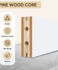 Close-up of the Pine Wood Core used in Straight Glide 36 By 84 Inch Frosted Glass Barn Door With Heavy Duty Rolling Hardware Kit.