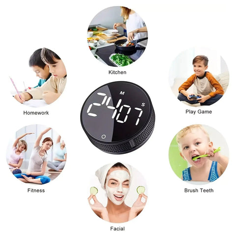 Magnetic Digital Kitchen Timer With LED Display And Alarm Battery Powered Stopwatch for cooking, games, and tasks, portable.