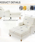 Chaise Lounge Chair With Adjustable Backrest Modern Cozy Chenille Upholstery Sleeper Bed With Rolled Arm For Indoor Use In Bedroom Living Room Study Or Office Beige dimensions.