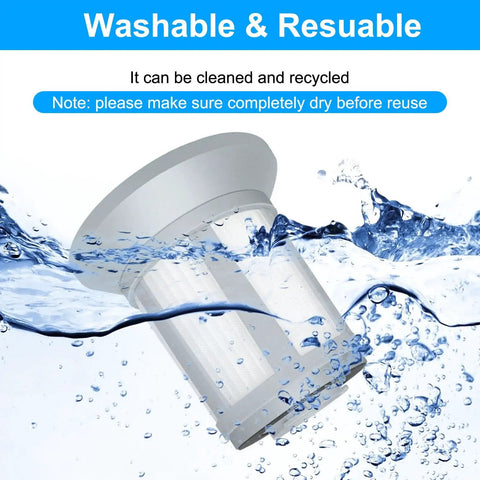 4 Pack Replacement Vacuum Filter Kit for Zing Bagless Canister Vacuums submerged in water showing washability