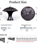 Rock Solid 8 Pack Oil Rubbed Bronze Cabinet Knobs Featuring Heavy Duty Floral Details For Rustic Kitchen Cabinetry And Dresser Drawers Finished In Antiqued Bronze size dimensions with installation tips.