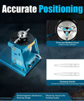 Rock Solid Rotary Welding Positioner Turntable Table Featuring Quick 110V Spin Smooth Foot Pedal Control And Durable 2.5 Inch Cast Iron Work Surface For Hassle Free Annular Weld Jobs, three-jaw chuck for precise operation.