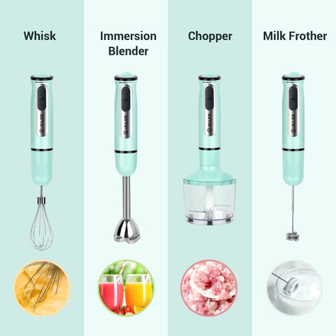 All-In-One 5-In-1 Immersion Hand Blender With 500W Power And Quick-Connect Attachments 860ml Food Chopper 600ml Beaker