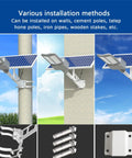 Heavy Hitter Solar Street Lights With Wireless Remote Control Insane Bright 9000W Led Floodlight showing various outdoor installation methods.