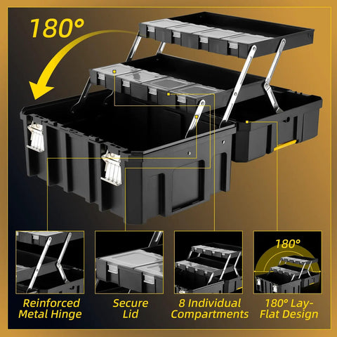 Rolling Tool Box With Wheels, 4-In-1 Modular Organizer System, Stackable Tool Chests With Drawers For Garage Storage
