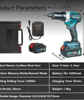 Pro-Tier Heavy Duty Cordless Rivet Gun Electric Automatic Badass Tool With M3-M12 Heads And Blind Nut Pulling For Automotive Repair Built Different With Memory Function And 16000N Force Guaranteed in a kit with battery and charger.