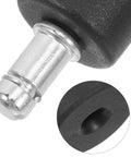 Level Up Your Workspace Setup With Premium Heavy Duty High Profile Bell Casters For Chair Carpet Flooring Quick Circlip Socket Pin Swivel Wheel Replacement Kit close-up of metal socket pin and rubber treads.