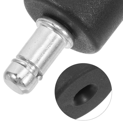 Close-up of Built Tough Office Chair Casters Replacement Bell Glides Rock Solid Nylon and Iron with pin for stationary feet.