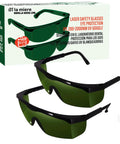 Tough As Nails Laser Safety Glasses Dark Green Anti Fog Coating Polycarbonate Frame For Dental Work 200 Through 2000Nm Beam Protection in packaging.