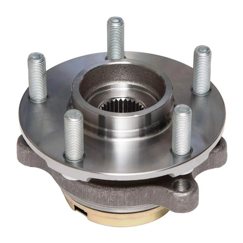 Front Wheel Hub Bearing Assembly 29 Spline 5 Lug ABS Fits Nissan Altima Murano Quest close-up view of metal construction.