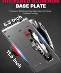 This Badass 6.5 Inch Cordless Circular Saw Packs An 8000 Rpm Brushless Motor Built For Milwaukee M18 Batteries showing thickened aluminum base plate.