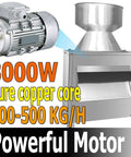 Commercial Coconut Grater And Grinding Machine with 3000W Motor, Large Hopper, 304 Stainless Steel for 500 Kg/Hour Capacity