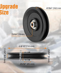 4.5 Inch Universal Nylon Bearing Pulley Wheel Replacement Heavy Duty Silent Spin 1000 Pounds Max Load Capacity dimensions and upgrade size diagram.