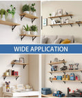 Built Tough As Nails 12X8 Inch Heavy Duty L Brackets For Shelves supporting wooden shelves with plants and tools for home organization.