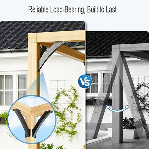 45 Degree Angle Support Brackets For Wood Structures Heavy Duty Corner Brackets For Gazebos Tree Houses Cabins And Patios Pergola Kit DIY Friendly Built Tough Steel Connectors For Quick Install 4 Pack