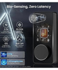 Hella Secure Stress Free Smart Keyless Entry Door Lock With Fingerprint And App Control Electronic Keypad Deadbolt showcasing fingerprint access and touchscreen.