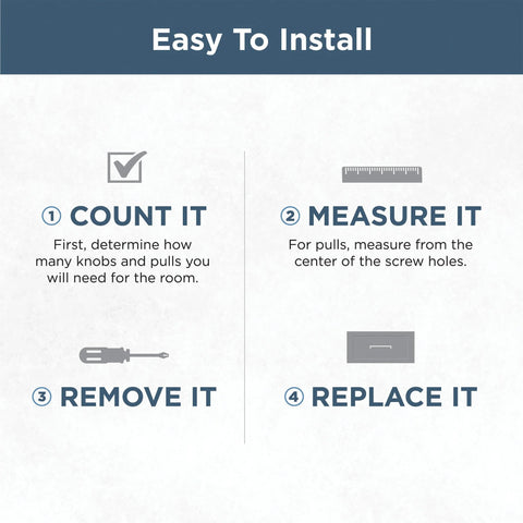 Easy installation steps for Matte Black Cabinet Handles Five Pack Three And A Half Inch Center To Center Classic Pulls