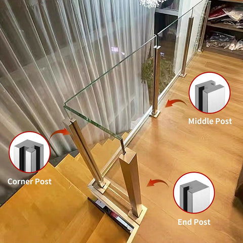 Heavy Duty Glass Railing Post With No Punch Design Spigot Slots And Base 304 Stainless Steel Clamp Bracket For Deck Balusters Balcony Patio And Stairs Silver End Post 24 Inch