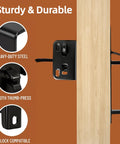 Heavy Duty Thumb Latch Self Locking Gate Latch For Wooden And Vinyl Fences 9 Inch Handle Double Sided Fence Hardware Kit details