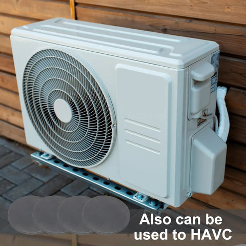 Heavy Duty Rubber Anti Vibration Washers Bulk 10 Pack 65 mm Diameter 5 mm Thickness under HVAC unit for noise reduction.