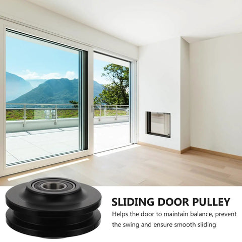 Heavy Duty Nylon Sliding Door Guide Wheel Pulley For Barn Door Track Systems, black pulley for smooth door sliding.