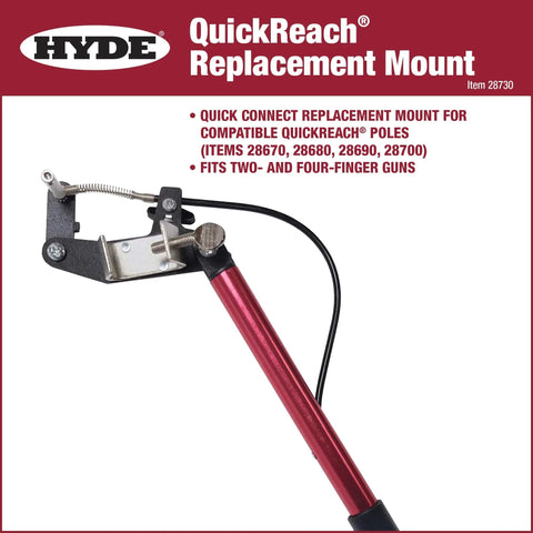 QuickReach Replacement Paint Spray Mount for Airless Sprayers and Extension Poles, anodized aluminum build, close-up view