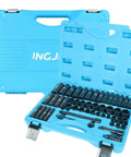 50 Piece 3/8 Inch Drive Socket Set With Both SAE And Metric, 6 Point Deep And Shallow Sockets, Heavy Duty 5/16 To 3/4 Inch And 8 To 22mm