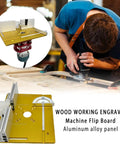 Next Level Router Lift Table Insert Plate For Killer Precision Wood Routing And Plug And Play Bench Setup Compatible With Standard Sixty Four Millimeter Router Motors, aluminum panel, used for engraving.
