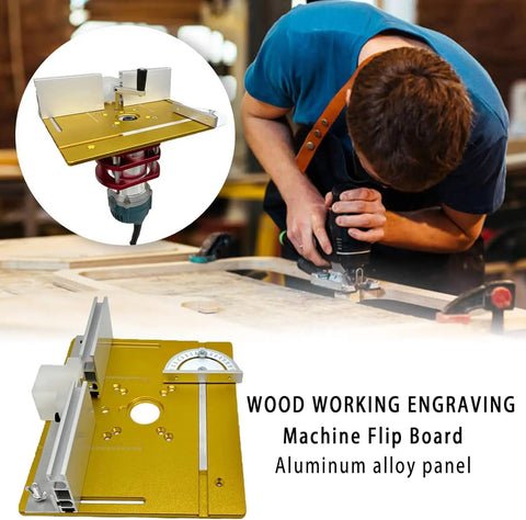 Next Level Router Lift Table Insert Plate For Killer Precision Wood Routing And Plug And Play Bench Setup Compatible With Standard Sixty Four Millimeter Router Motors, aluminum panel, used for engraving.