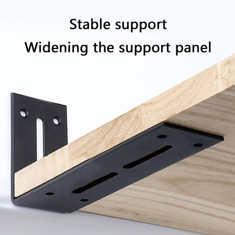 Heavy Duty Right Angle Shelf Bracket Set Thickened Steel Corner Braces for floating shelves supporting wooden shelf