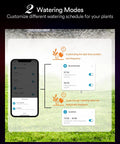 Smartphone displaying app control for WiFi Garden Hose Water Timer With Hub For Remote Auto Irrigation, Rain Delay, Manual And Auto Modes.