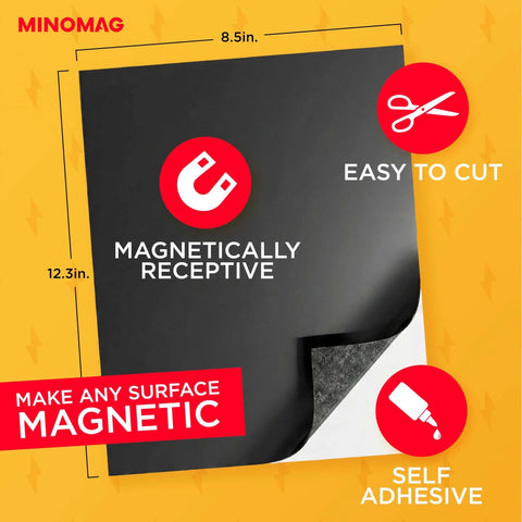 Magnet Receptive Ferrous Sheets With Strong Peel And Stick Backing Flexible Rubber Magnetic Sheets for crafts and organization