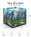 Slick 13 Inch Foldable Cube Storage Bins For Closets And Shelves Easy Clean Waterproof Bin With Reinforced Handles in a scenic design.