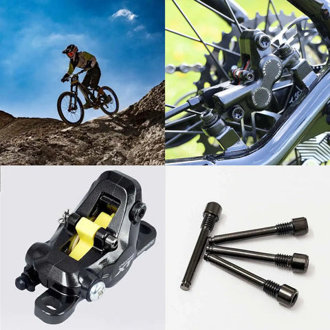 Set of M4 Titanium Bolts For Bicycle Disc Brake Pads Threaded Pin Inserts And Screws Axle with mountain bike and disc caliper