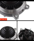 Heavy Duty Engine Water Pump Compatible With Chevy Silverado 2500 3500 HD And Gmc Sierra V8 6.6L Turbo Diesel detailed view showing aluminum housing and impeller.