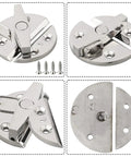 Rock Solid Marine Grade 316 Stainless Steel Turn Button Latch With Positive Stop And Polished Rotary Catch Lock For Boat Cabinetry Hatch Doors Center Console And Tackle Box Storage Solutions, detailed view of latch mechanism.