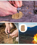 Using Six Pack Natural Jute Fire Starters For Quick Ignition Outdoor Camping Survival Tool for easy fires and campfire setup.