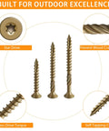 Heavy Duty Bronze Wood Deck Screw Set With Torx Drive For Furniture Fence And Decks 80-Piece Assortment details