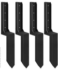 Heavy Duty Fence Post Repair Kit With Rock Solid H Shaped Steel Extenders And Dead Simple Ground Spike Anchors, black steel extenders.