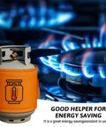 Propane Tank Warmer Blanket With Thermostat and Timer, Adjustable 41 To 122 F, Fits 5 To 40 LP Cylinders, next to lit stove.