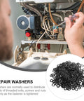 500Pcs Wave Washers Kit 4x8x0.3mm Spring Steel 65Mn Compression Type Gaskets For Screws Bolts Repair And Industrial Fastening Applications Perfect For DIY Projects And Maintenance High Load Bearing Corrosion Resistant Steel, repair washers