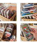 Straight Up Three Piece Clear Hard Shell Zipper Cases With Rigid Plastic Panels For No Sweat Travel and Crisp Home Storage organizing small items.