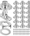 Stainless Steel Turn Button Fasteners Heavy Duty Canvas Tarp Grommet Hardware Kit Quick Release Silver Rivet set with clips and screws.