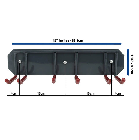Badass Heavy Duty Wall Mounted Ski Rack Organizer With Thick Padded Hooks For Indoor Garage Storage Holds Two Full Sets Of Skis Poles And Sports Gear In A Solid Metal Frame, featuring dimensions and hook details.