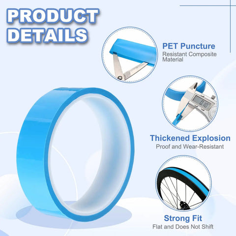 Tubeless Rim Tape 25mm By 10m PET Tire Liner For MTB Road Gravel City Touring Bicycles Blue Fitting Puncture Protection Durable