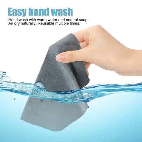 TENOC gray microfiber cleaning cloths, 6-pack (6x6 in) for electronics and lenses