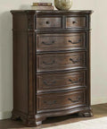 Rock Solid Heavy Duty Zinc Alloy Drop Bail Drawer Pulls In Slick Antique Bronze Finish on a decorative wooden dresser.