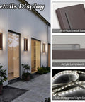 Brown Outdoor Wall Sconces, Super Bright Led Entryway Fixtures with Anti-Rust Base and Acrylic Lampshade for Outdoor Use.