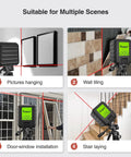 Cross Line Laser Level For DIY Projects With Self Leveling In Under 3 Seconds, 100ft Range, Pro Grade Tool in use for various tasks